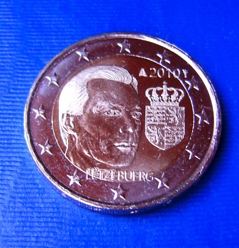 2 Euro Gedenkmünze Luxemburg 2010 Wappen
