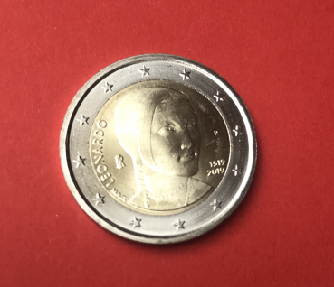 2 Euro Gedenkmünze Italien 2019 500. Todestag Leonardo da Vinci