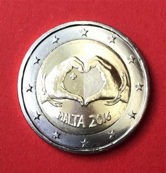 2 Euro Gedenkmünze Malta 2016 Liebe - Love