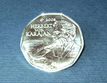 5 Euro Silbermünze Österreich 2008 Karajan
